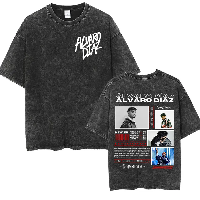 غسلها خمر ألفارو دياز سايونارا مضحك تي شيرت 2025 جولة ألبوم تي شيرتات قصيرة الاكمام الرجال النساء الهيب هوب س الرقبة الملابس التي شيرت