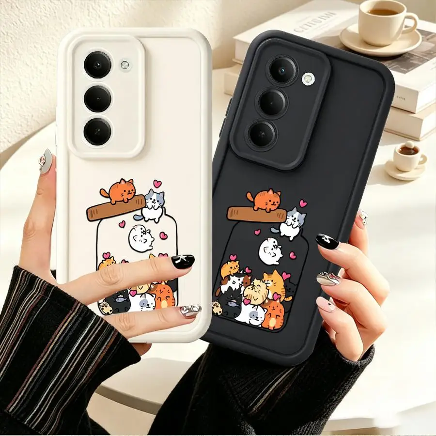 Kawaii Cute Cats Phone Cover Case for Samsung Galaxy A12 A13 A34 A35 A36 A26 A32 A51 A73 A23 A15 A16 A53 A54 A56 A71 A72