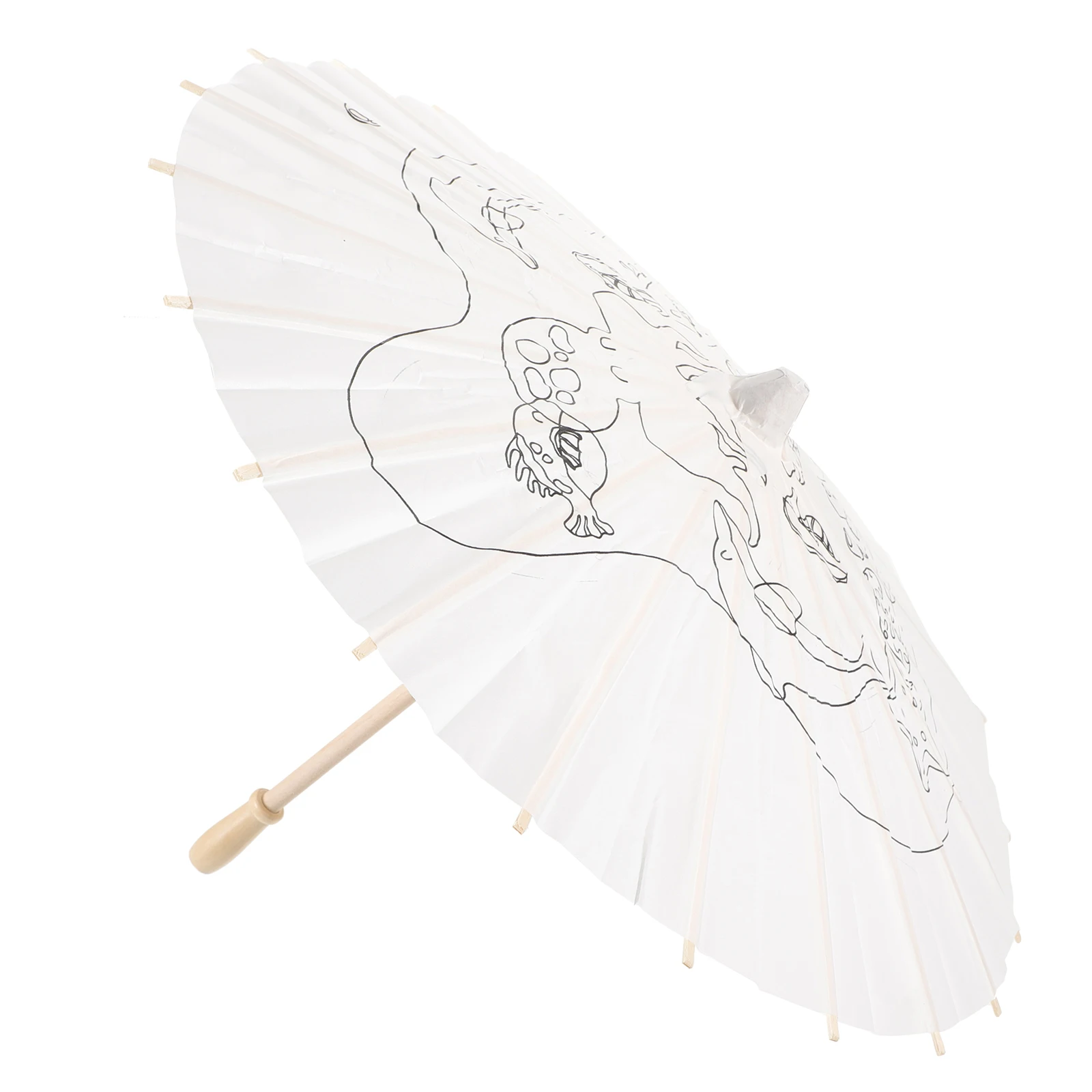 

Mini Paper DIY Hand painted Umbrella 40cm Ocean World Blank Oil Props s Craft Decoration Smooth Handle Safe Grip Chic Design