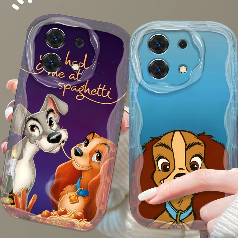 Disney Lady And The Tramp For Xiaomi Redmi Note 13 12 12S 11S 11 10 9 8 10A 9C 9T Pro Plus 5G Wave Oil Back Phone Case