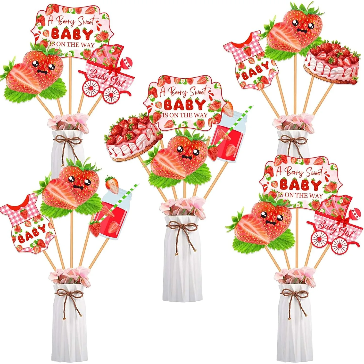 Strawberry Baby Shower Decorations A Berry Sweet Baby Is on The Way Centerpieces for Strawberry Berry Sweet Summer Fruit Party