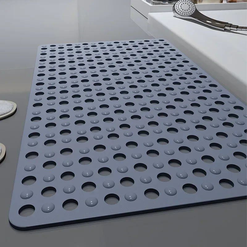 Anti-skid Rectangle Shower Mat Non-Slip Safety Household Bathroom Bath Mats with Drain Hole Shower Room Toilet Foot Massage Pad