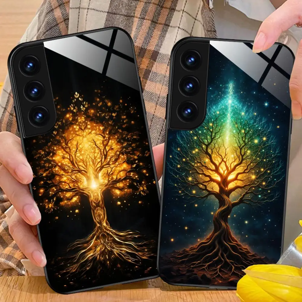 World Life Tree Mobile Phone Case for Samsung Galaxy A56 55 54 53 52 51 36 35 34 23 16 15 5G Glass Colorful Cover Pretty Cover