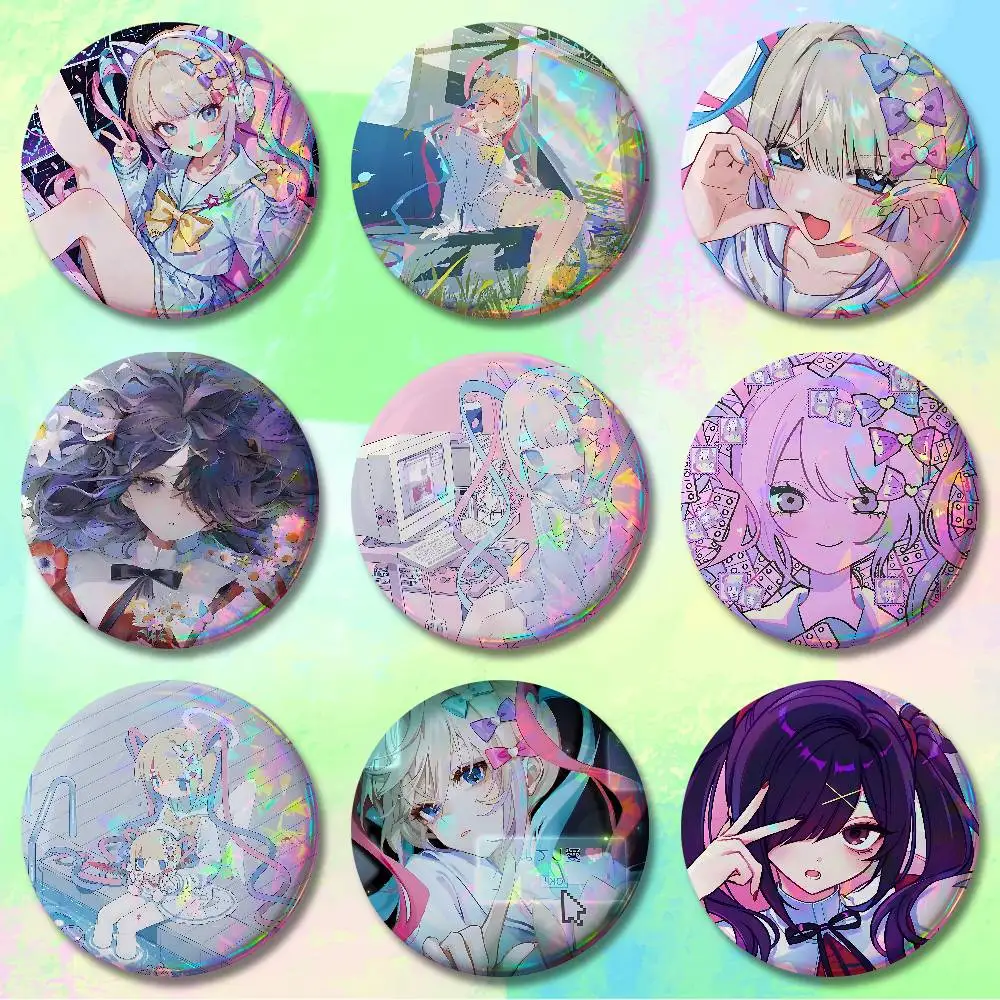 

N-Needy Girl O-Overdose Game 58mm 44mm HD Print Brooch Badges Pretty Derby Round Display Brooches Lapel Pins