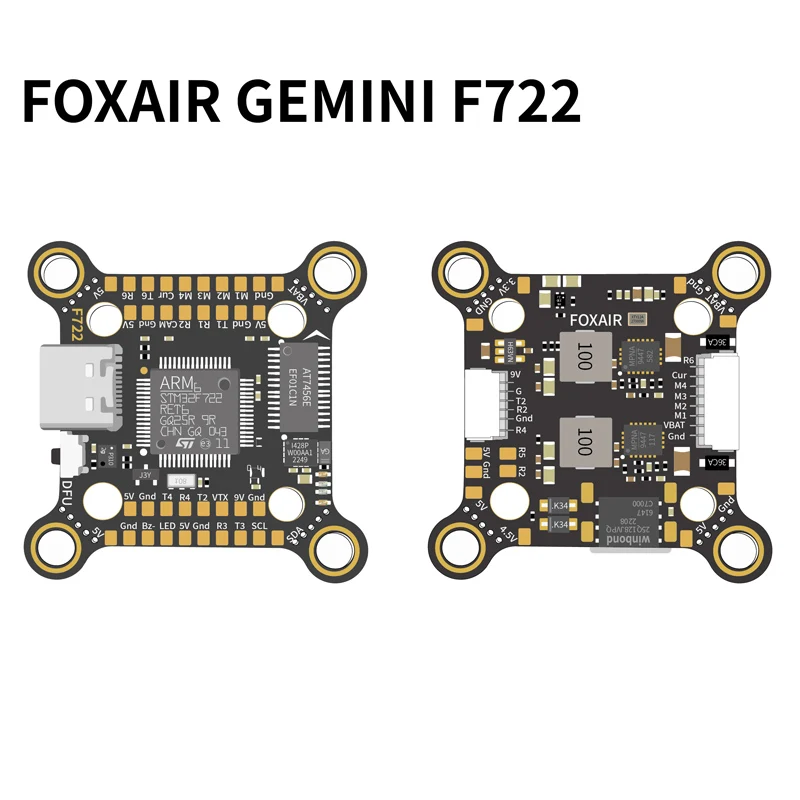 

FOXAIR GEMINI F722 Flight Controller FPV20 30.5 M4 Dual Mounting Holes 2S-8S for FPV Freestyle Drones Parts