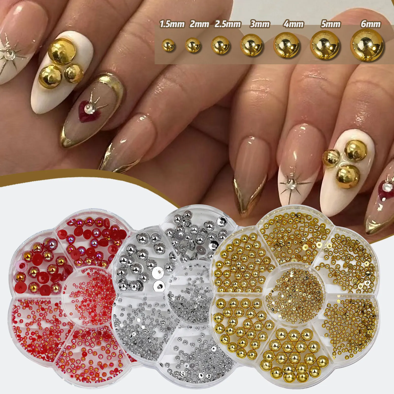 لؤلؤ راتنج مسطح الظهر لتزيين الأظافر ، تصميم ذاتي الصنع ، مواد تزيين الأظافر ، صندوق البرقوق ، ألوان مختلطة ، حجم أب ، نصف دائري