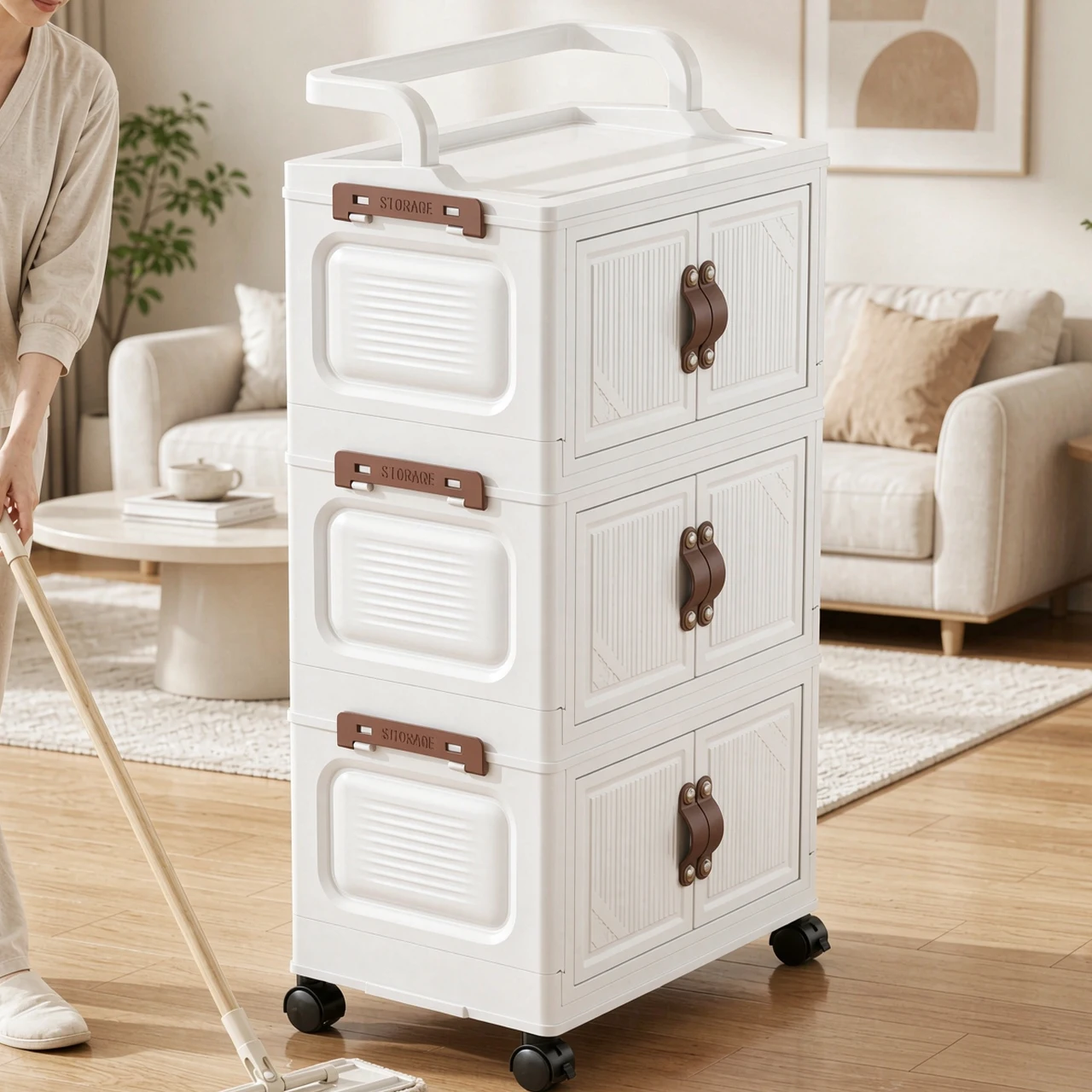 Baby Clothes - Kids Plastic Folding Storage Cabinet for