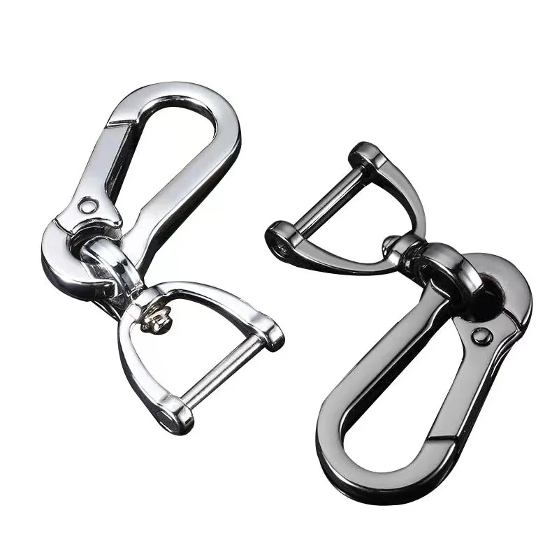 Stainless Steel Car Keychains Strong Carabiner Shape Keyring Climbing Hook Keychain Man Unisex Gift Auto Interior Accessories