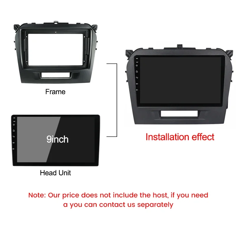 كابل إطار راديو السيارة لسوزوكي فيتارا 2014-2018 أندرويد 2 Din ستيريو لوحة فآسيا بلاستيكية محول Dask عدة خط إطار فآسيا #3