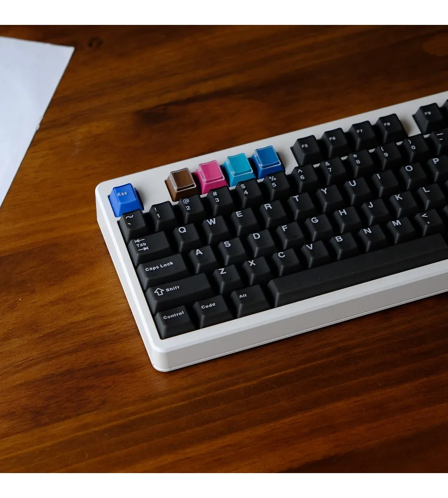 Black and red keycaps personalized two-color original height ABS two-color Neon semi-transparent 2 keycaps
