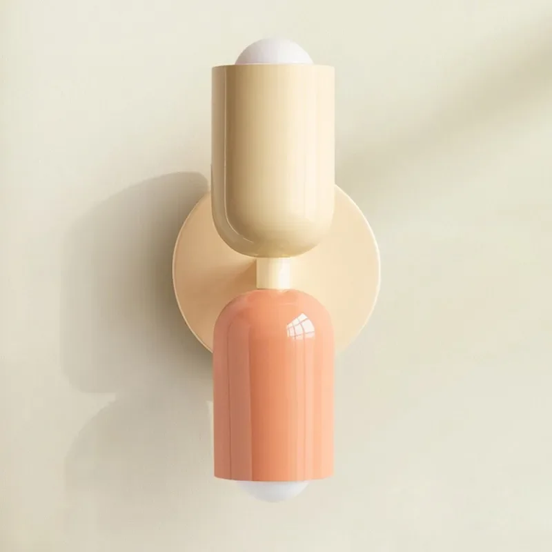 Nordic lampy ścienne LED nowoczesne minimalistyczne kremowe podwójne reflektory przednie do salonu sypialni przy łóżku gabinet dekoracja wnętrz oprawa