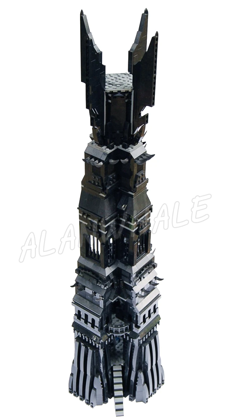 2359pcs Rings Tower of Orc Black Magical Throne Room Ent Tree Pitmaster 16010 Building Kits Toys Compatible With Bricks