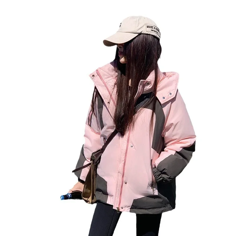 2024 New Down Cotton Jacket Women\'s Winter Loose Workwear Wind-Driven Cotton Jacket Jacket