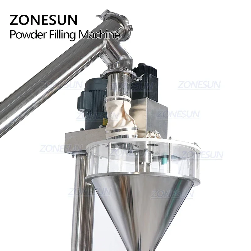 ZONESUN Full Automatic Dry Coffee Milk Powder Bottle Jar Auger Filling Machine With Powder Feeder ZS-FM2A