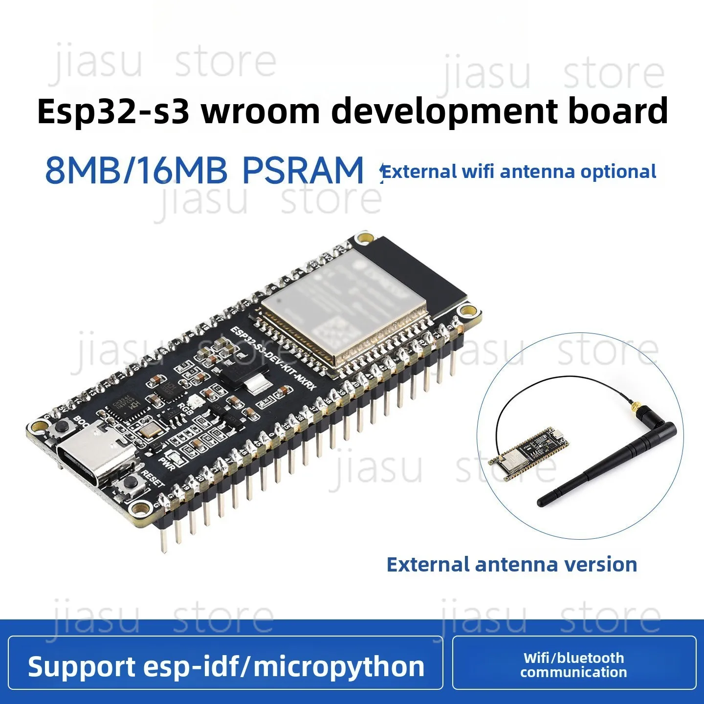 ESP32-S3 Development Board with WROOM-1-N8R8 Module, WiFi & Bluetooth-compatible, Support ESP-IDF Framework