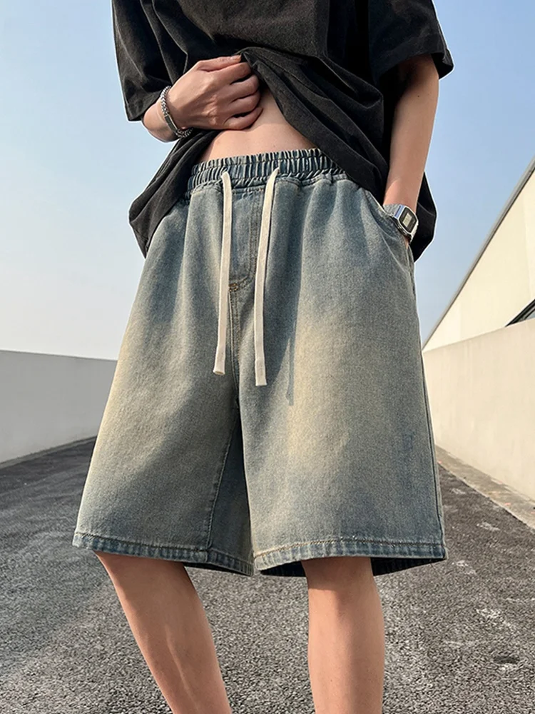 

Мужские летние тонкие джинсы-бриджи в стиле ретро, зауженные, износостойкие, прямого кроя, от американского модного бренда