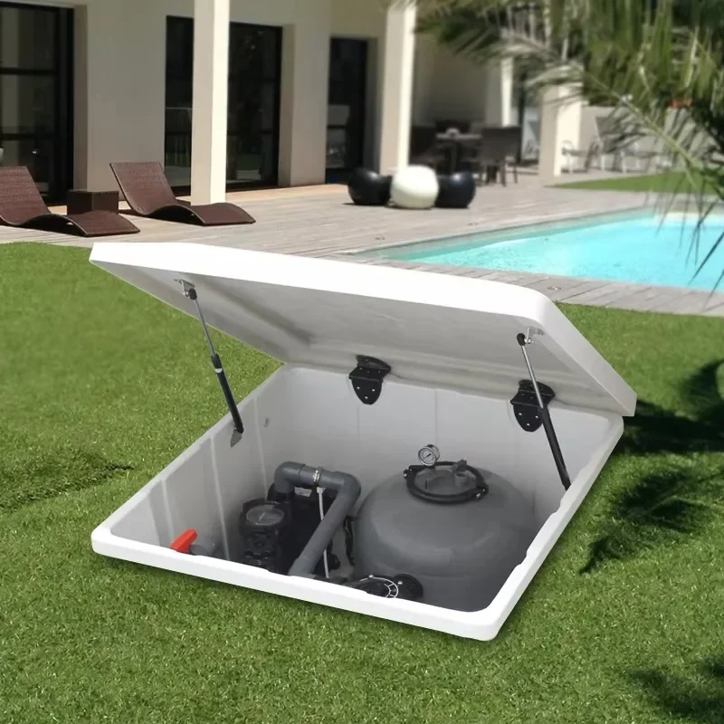 Underground swimming pool with pump Sand filter system Essential swimming pool tools and accessories