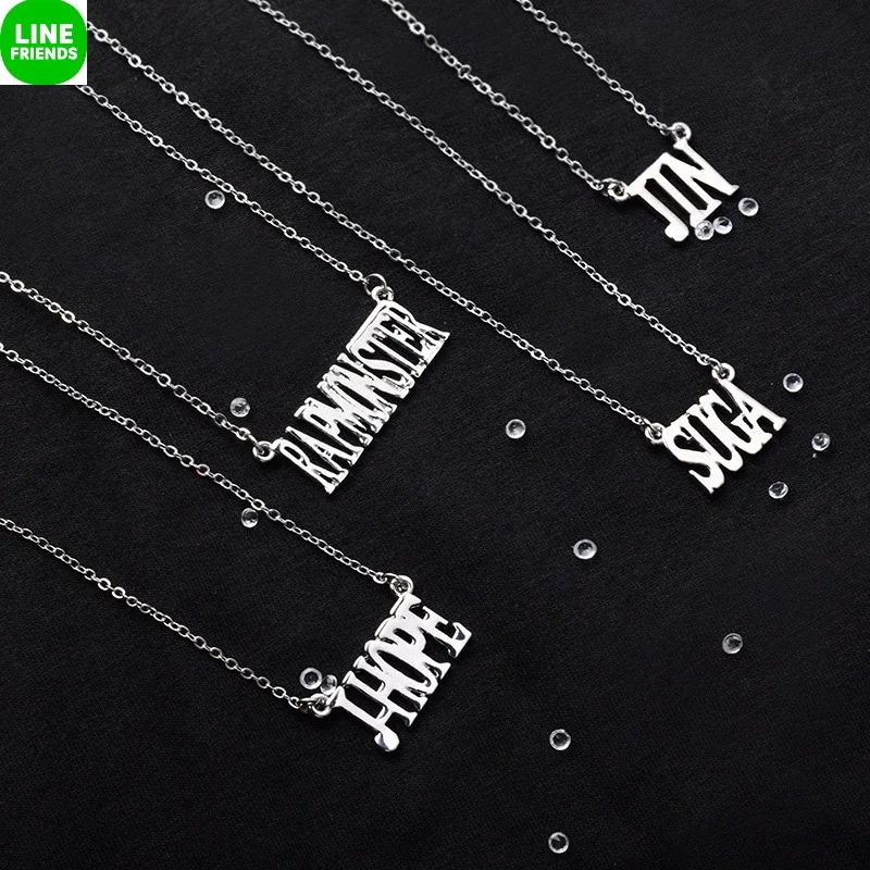 Line Friends Jeon Yee-guk Park Ji-min Kim Tae-hyung Titanium Steel Necklace Men's and Women's Stainless Steel Christmas Gifts