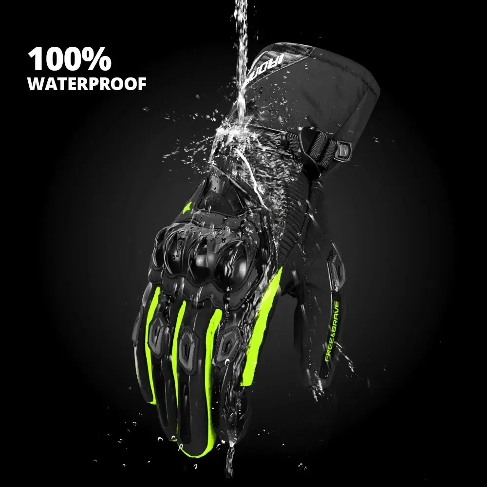 Winter Motorcycle Gloves Waterproof Windproof Full Finger Touch Screen Motorbike Motocross Riding Gloves