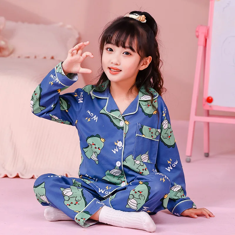 Kawaii Hello Kitty Girls Pajama Sets Charming Cartoon Print Gal Nightwear Set Soft Comfortable Breathable Home Clothes Winter