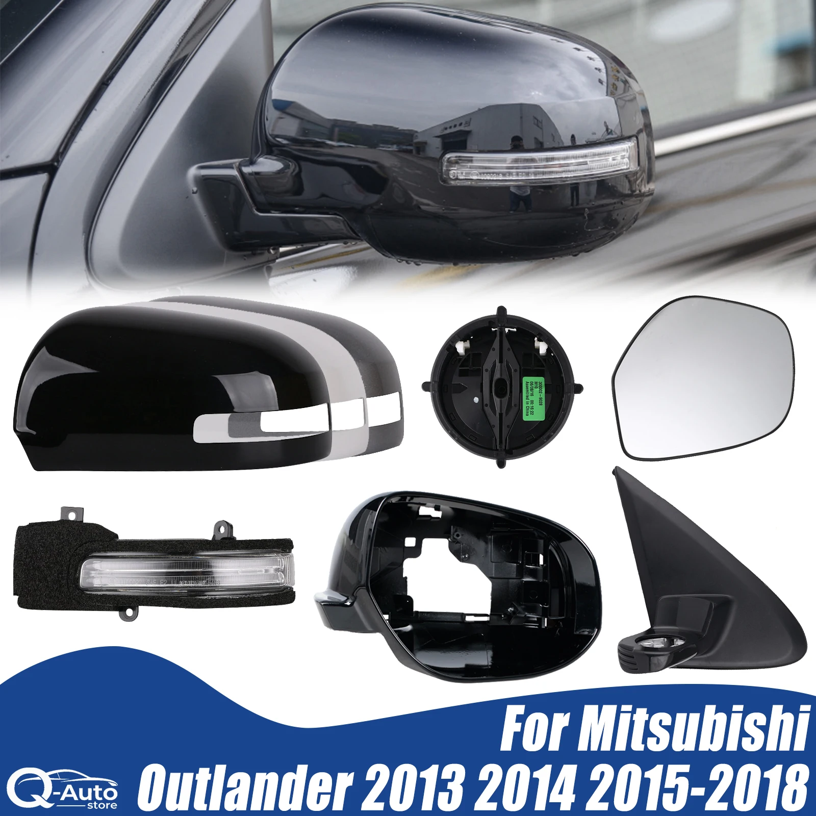 Car Wing Door Side Outside Rearview Mirror Cover Cap Lid Housing For Mitsubishi Outlander 2013-2018 base lens accessories