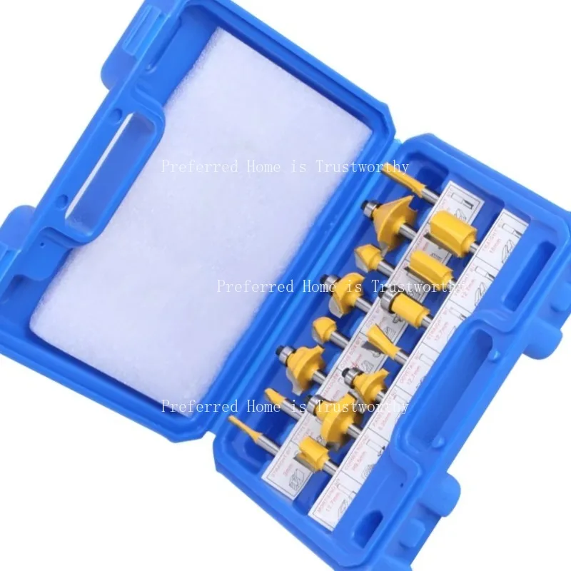 Suitable for 1/4Handle 15 Piece Milling Cutters,Decorative Edge Banding Machines, Engraving Machines,Woodworking Milling Cutters