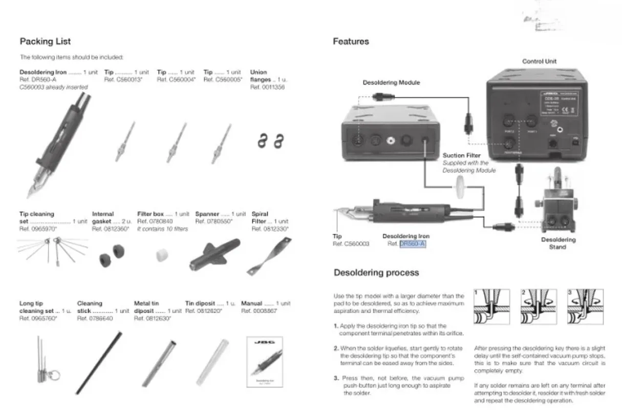 

DR560-A Desoldering Iron Suction Tin Soldering Station Handle Tool