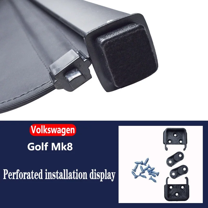 For Volkswagen Golf 8 2023 Accessories MK8 VW GTE GTD GTI 2022~2024 Car Rear Trunk Curtain Cover Rear Rack Partition Accessories