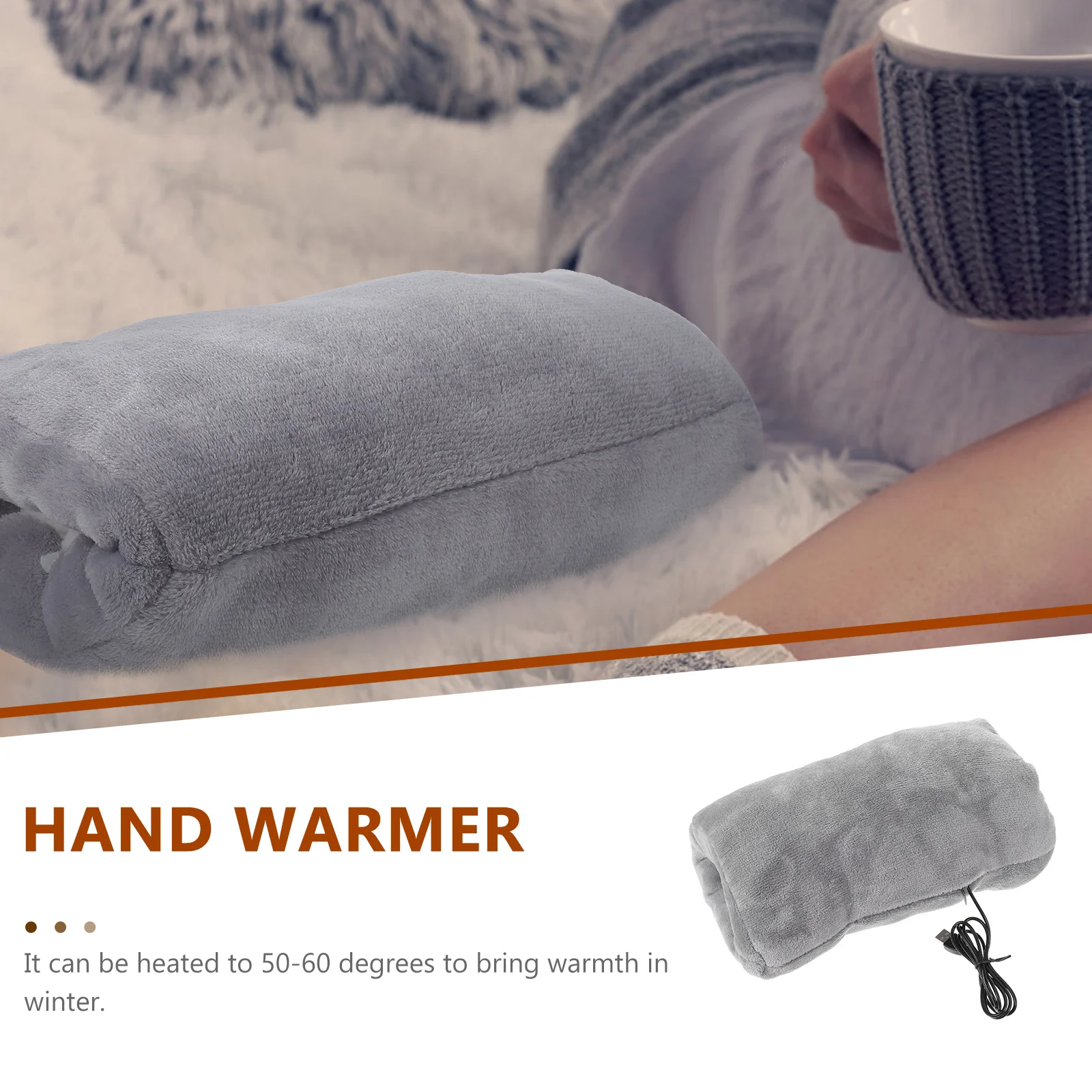 Hand Warmer Pillow Bottle Portable Heated Winter For Women Girls Flannel Heating USB Charging The Older Thick