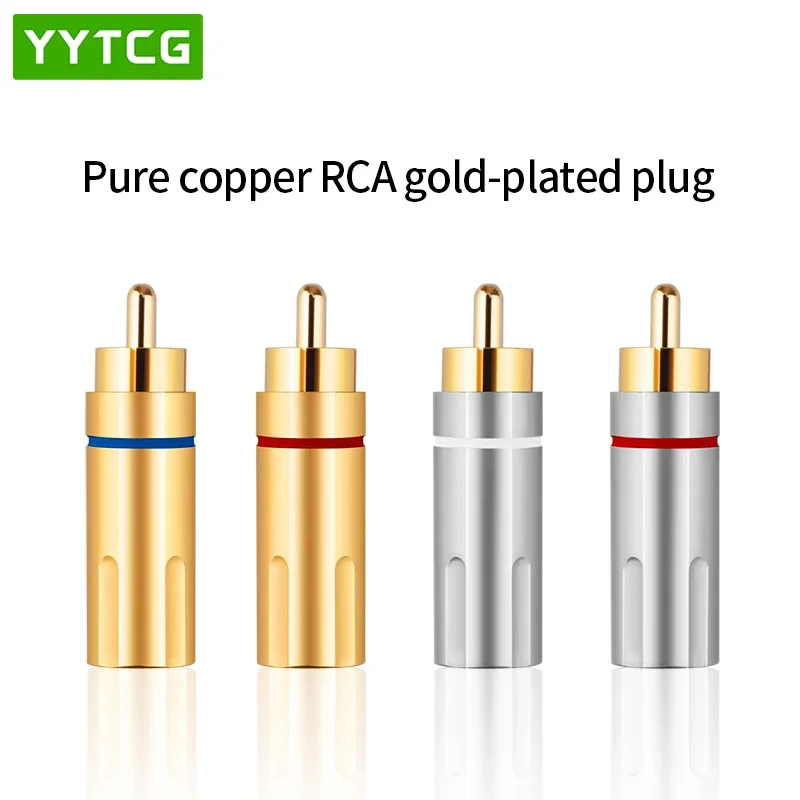 

RCA Plug Connector Pure Copper Gold Plating Audio RCA Plug Male Adapter Socket RCA Speaker Terminal Acoustics Connectors