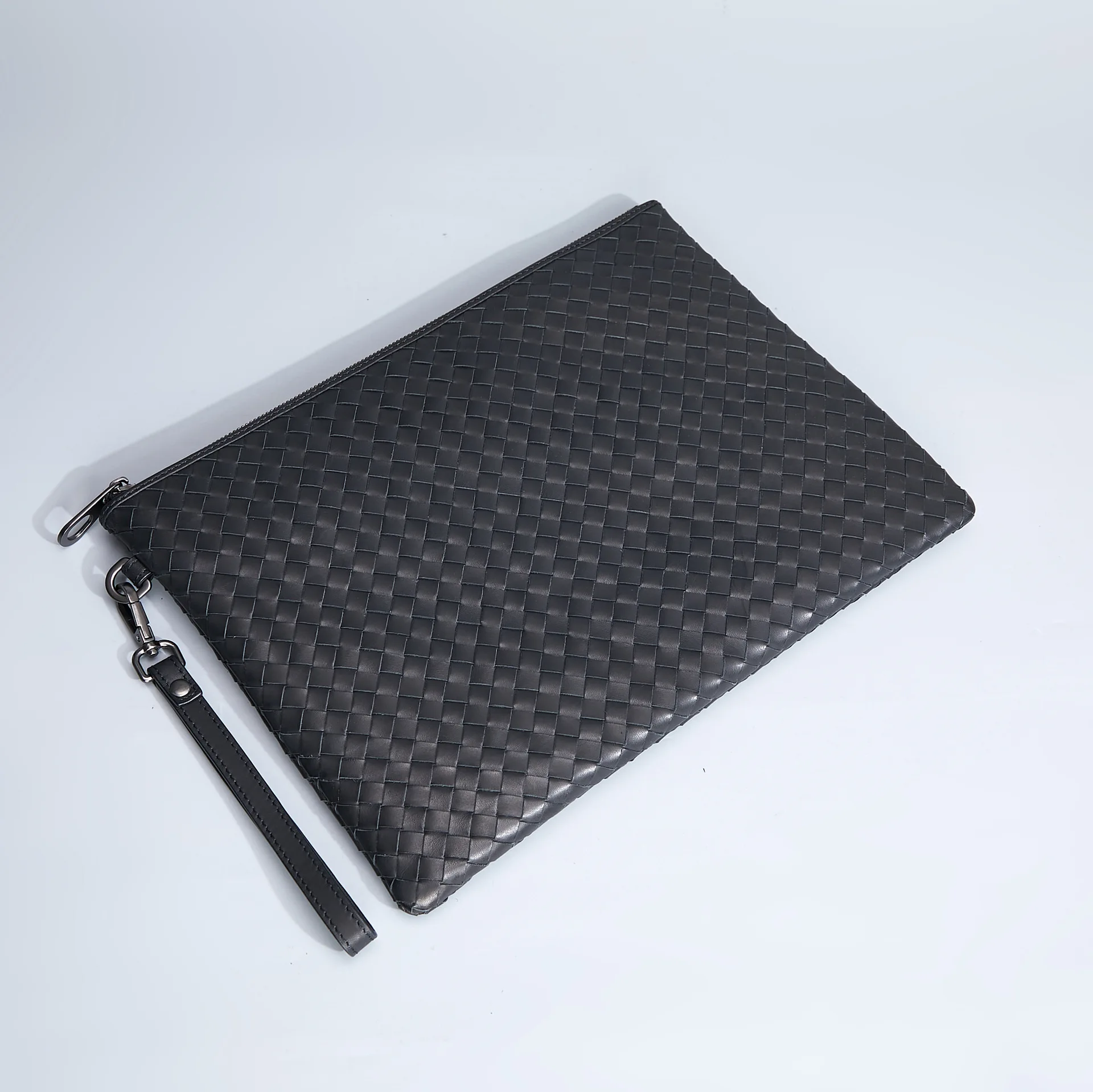 Business Knitting Style Soft PU Leather Men Clutch Bag Luxury Male Money Handbag High Quality Business Men Cardholder Case