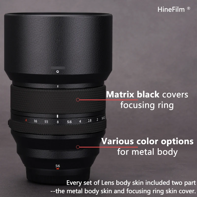 Hinefilm-calcomanías para lentes Fuji XF56 F1.2 II, película de cubierta de lente, Fujifilm Fujinon XF56mm F1.2 II