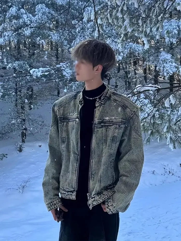 

Мужские джинсовые джинсы American Sle ort, высококачественные джинсы Sli для парикмахеров, модные брендовые джинсы с воротником-стойкой на весну и осень