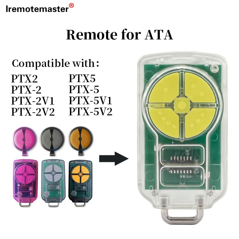 For ATA PTX5v1 TrioCode Gate Remote Control 433.92mhz ATA PTX5v2 Garage Door Opener keychain