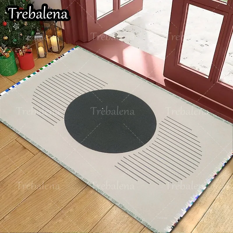 

1pc Welcome Door Mat Modern Minimalist Circle Line Design Indoor Outdoor Entrance Mat