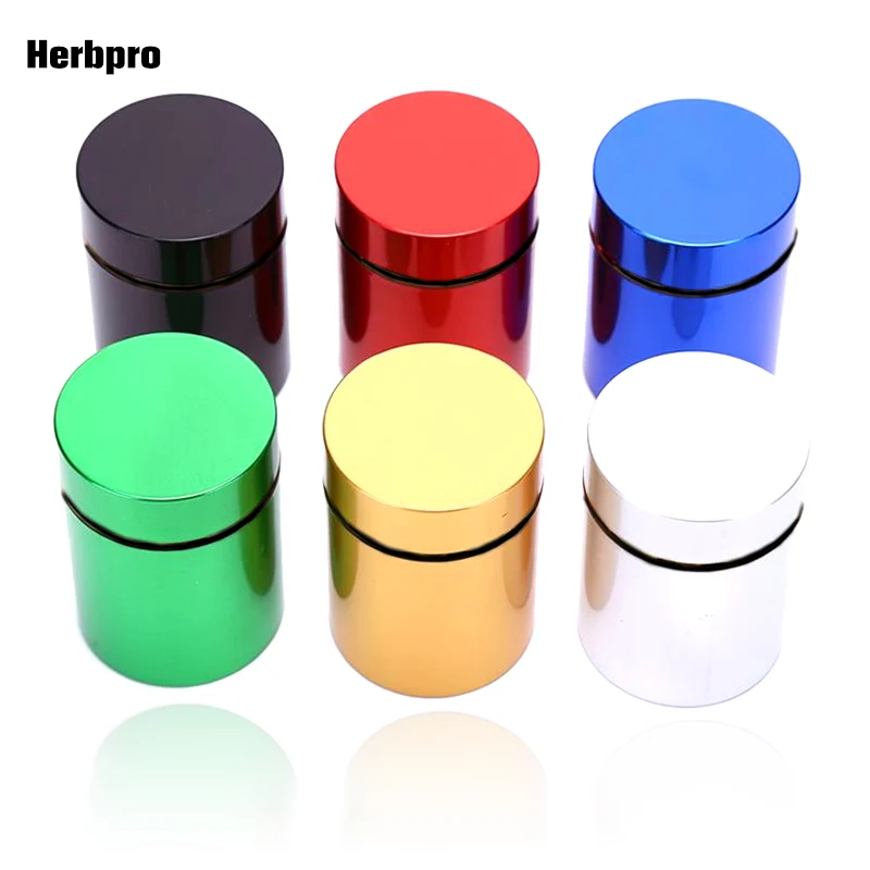 Mr JOINT Aircraft 82mm aluminum airtight storage tank 1.3 inch multi-purpose serrated self-cleaning aluminum Box Pill Box