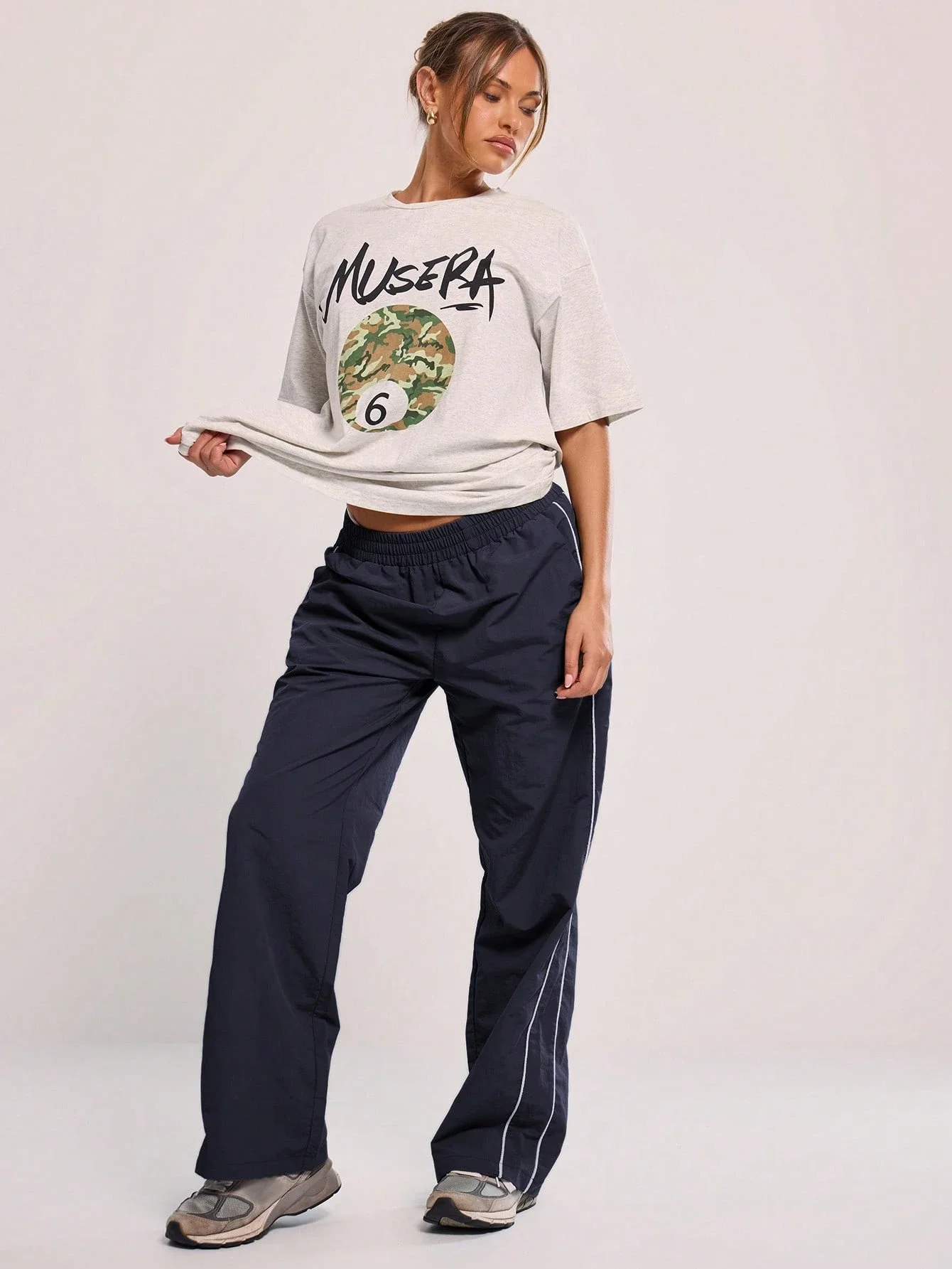 

Брюки прямого кроя с эластичной талией и шнурком, повседневные летние брюки для отдыха