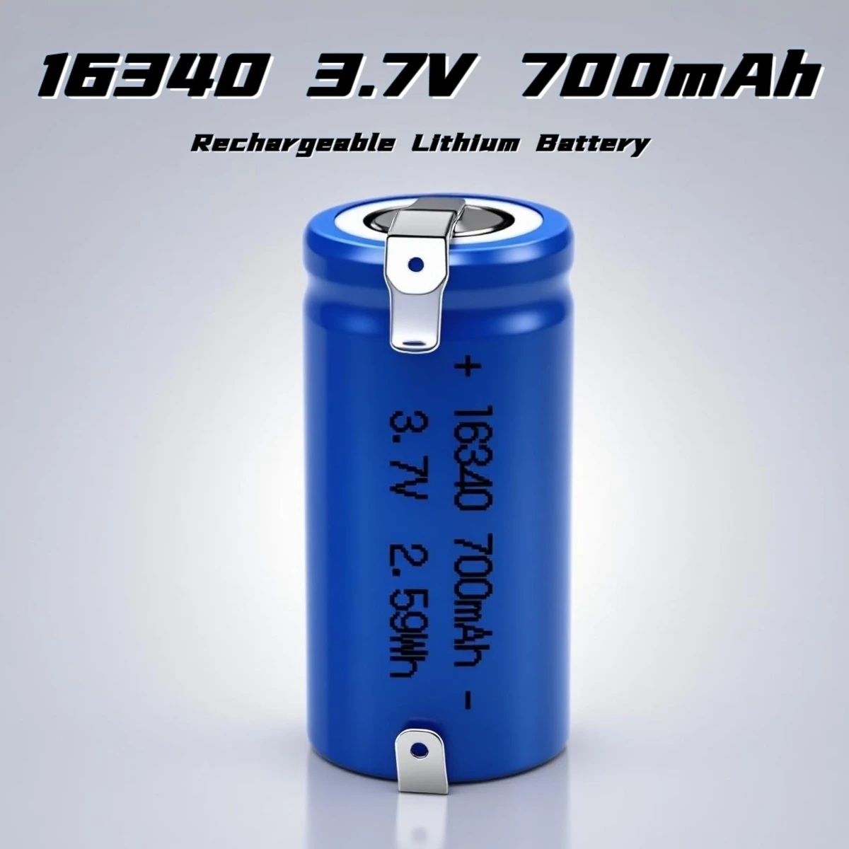 16340 3.7 فولت 700 مللي أمبير CR123A بطارية ليثيوم قابلة للشحن مع علامات لحام للكاميرا جهاز التجميل فانوس التخييم مصباح الصيد