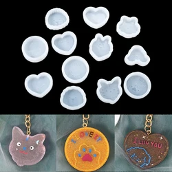 1pcs Small Animal Keychain Silicone Mold Epoxy Resin Molds Cat Dog Keychain Pendant Mould For DIY Jewelry Making Tools