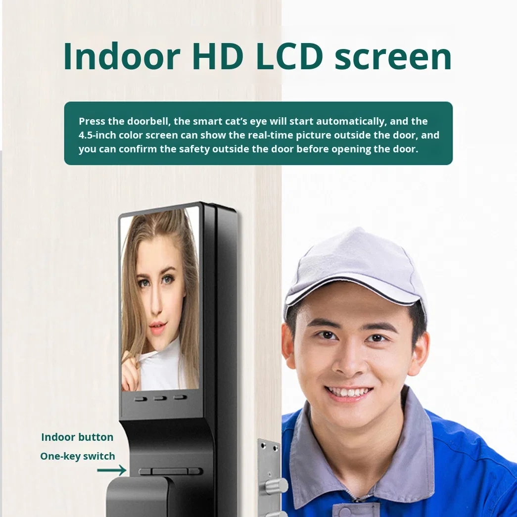 Wi-Fi Smart Lock 3D Fully Automatic Face Recognition Smart Fingerprint Lock   Alexa Google HZXM027-FD-03