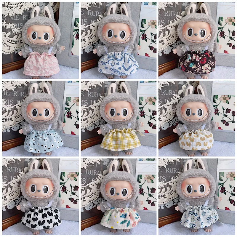 

17 см Labubu I II Idol Dolls Милая мини-плюшевая кукла Одежда Корея Kpop Exo Idol Куклы Рождественская одежда для кукол Снеговик Олень