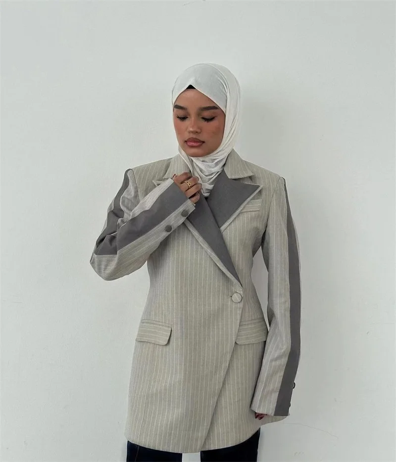 

Double Layered Collar Two Buttons Unisex Suit Coat Waist And Chest Pockets Tight-Fitting Tops 2025 Grey Waist-Cinching Clothing
