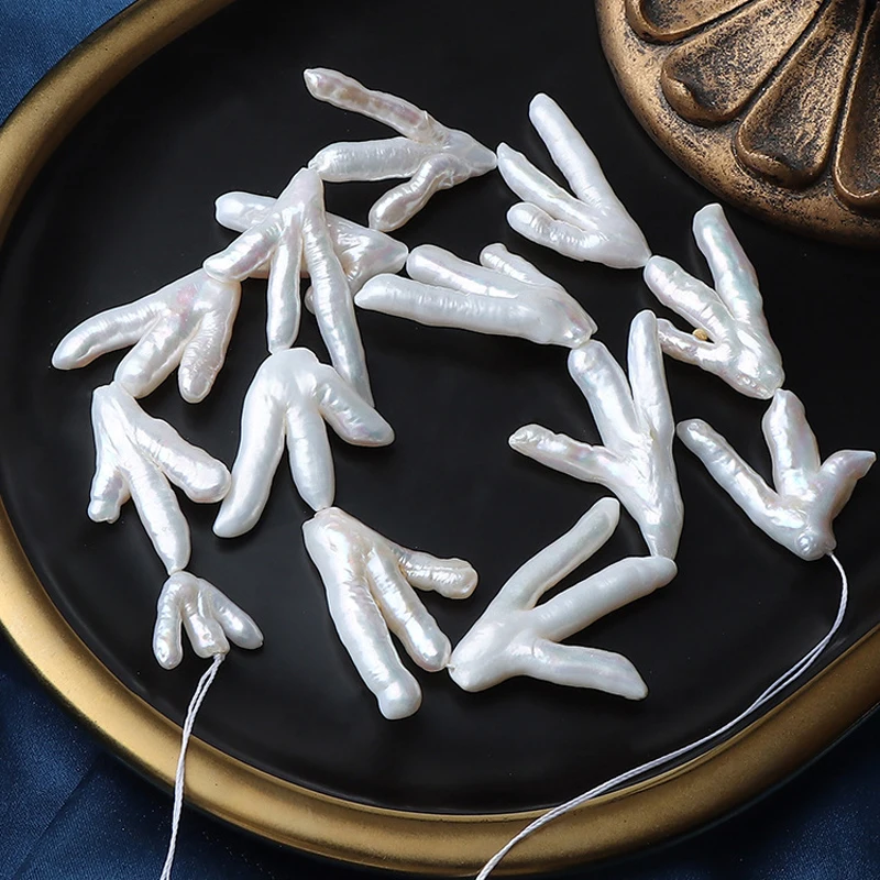 Chicken Claw Pearl Baroque Natural Freshwater Non Core Shaped Jewelry DIY String Length About 40cm