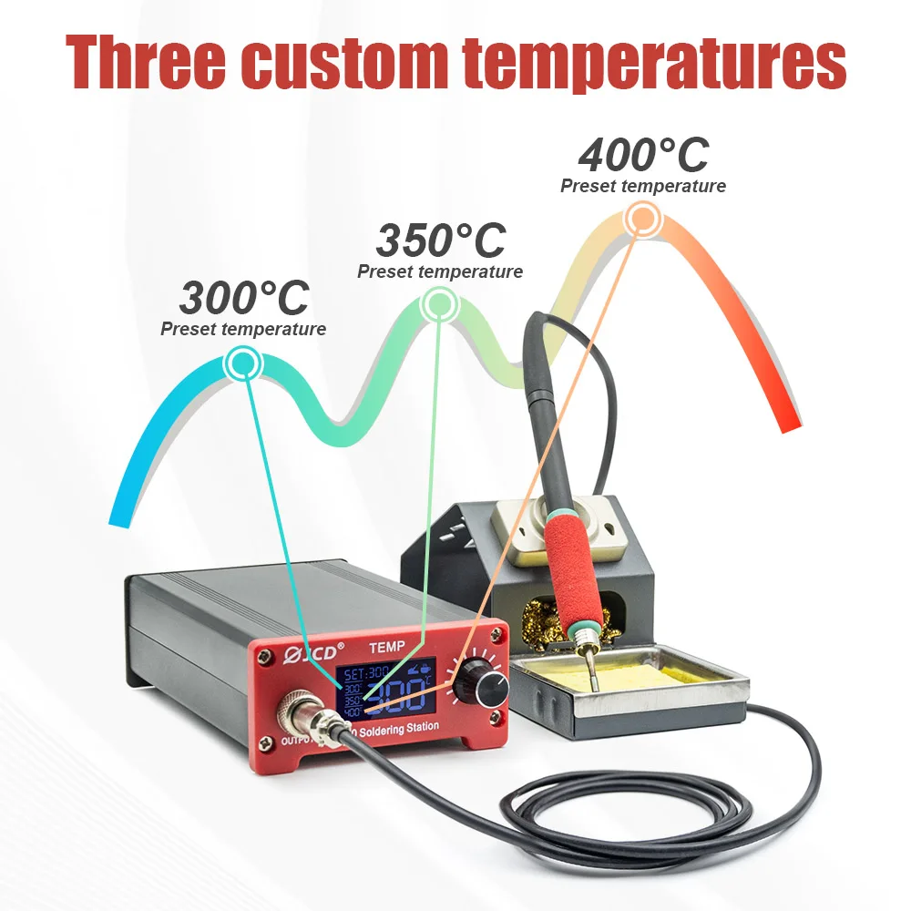 T210 75W Stazione saldatore digitale Punte di saldatura Stazione di rilavorazione di saldatura OLED Temperatura regolabile Controllo funzione sonno