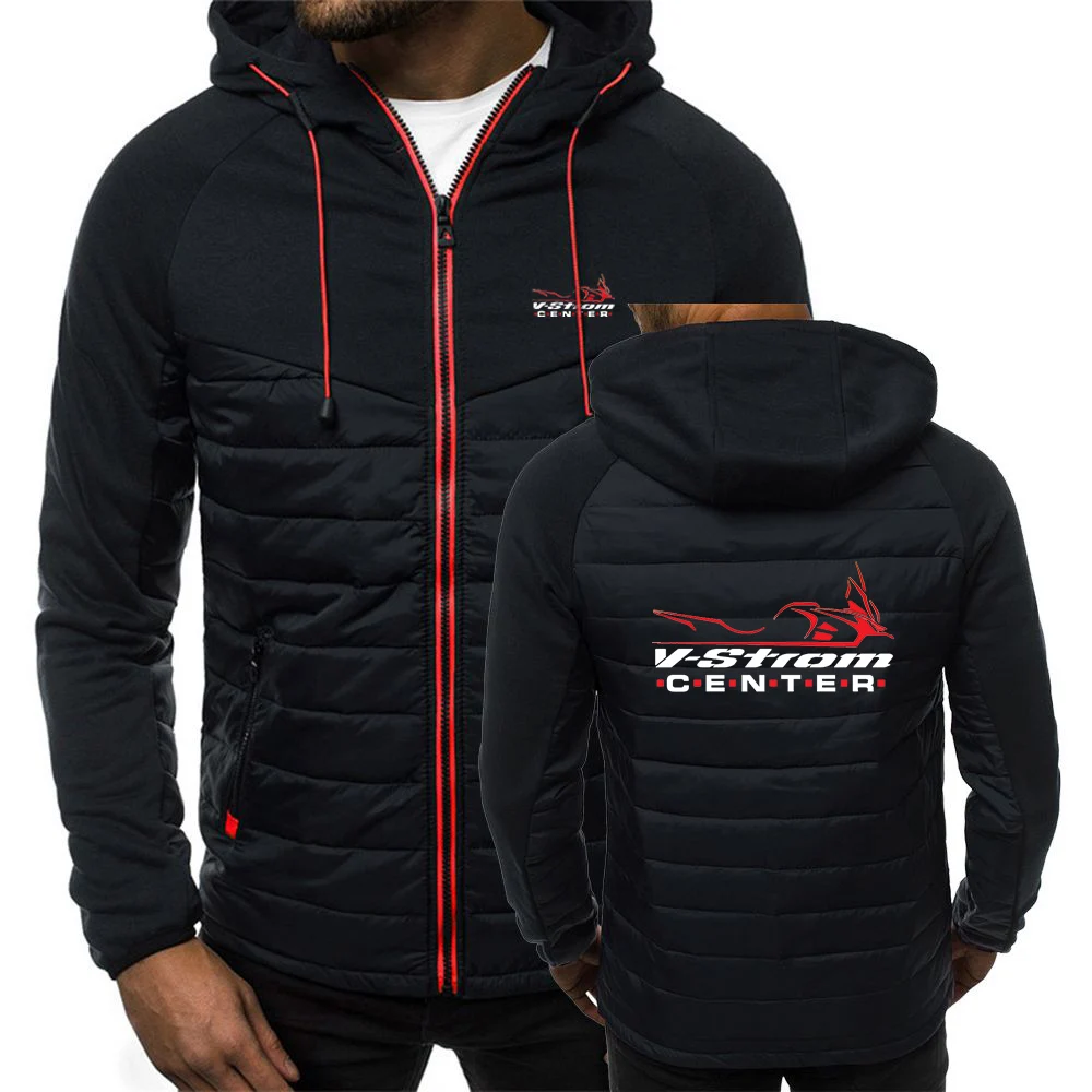 

V Strom Dl1000 Dl650 Adventure Motorcycle 2023 Men's New Winter Cotton Jacket Hoodie Casual Zipper Fleece Warm Fashionable Tops