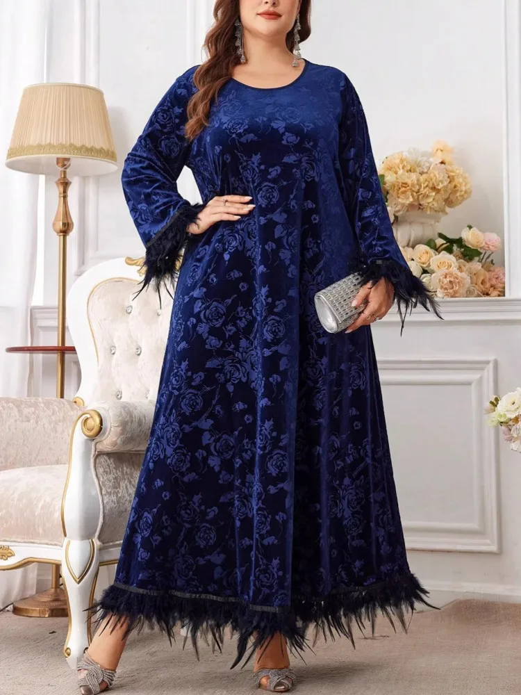 

L-4XL Plus Size Clothes Dresses Women Robes Spring Summer Long Sleeve Street Style Casual 3XL 4XL Big Size Maxi Dress Oversized
