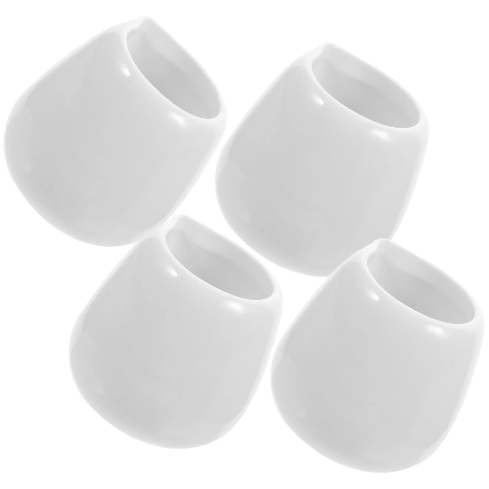 

4Pcs Ceramic Gravy Boat Premium Material Dripless Pour Spout Sauce Container for Kitchen Western Food Restaurants