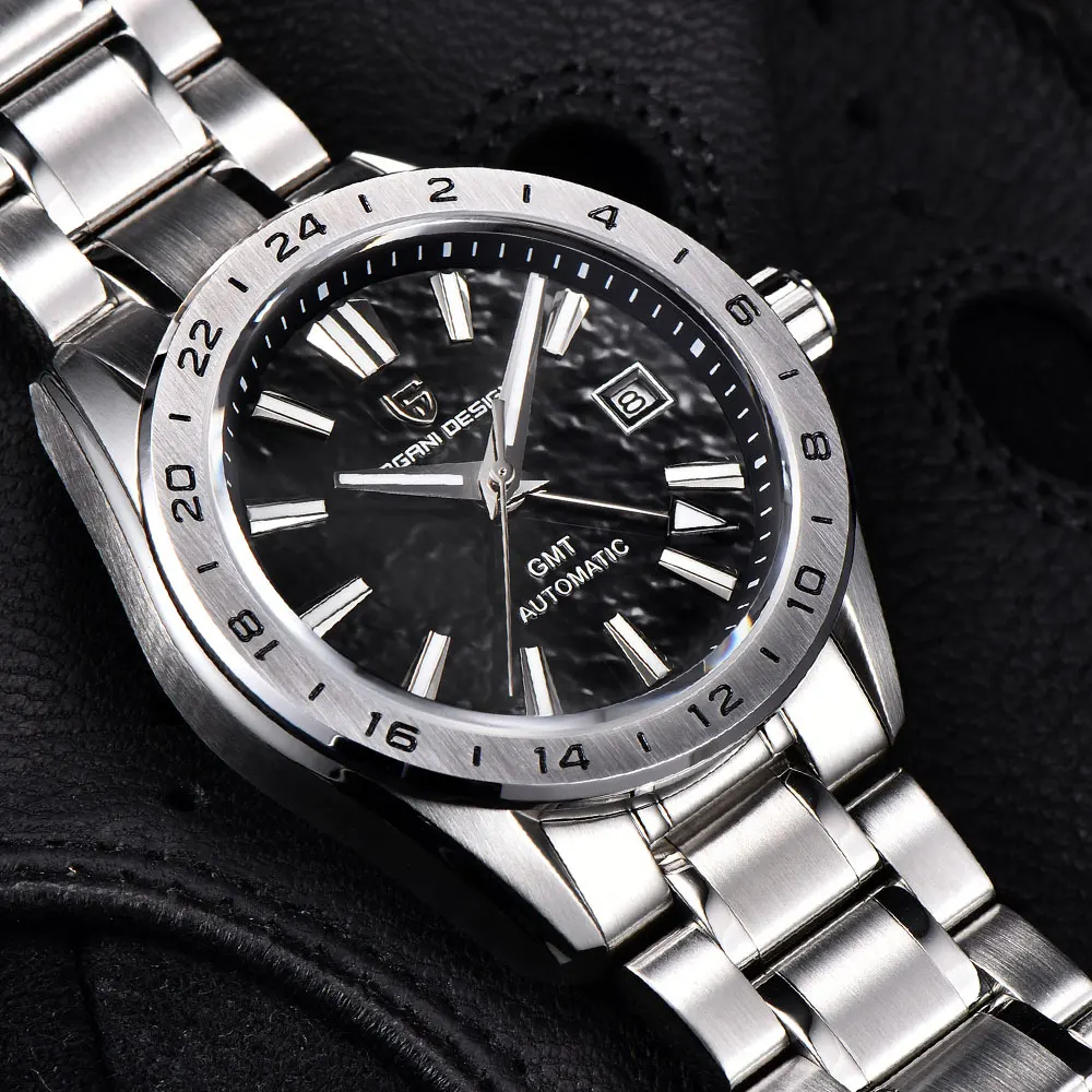 PAGANI DESIGN 39mm Men's Watch GMT Mechanical Watch Classic Luxury Automatic Wristwatch Sapphire Glass Sports Waterproof Watches
