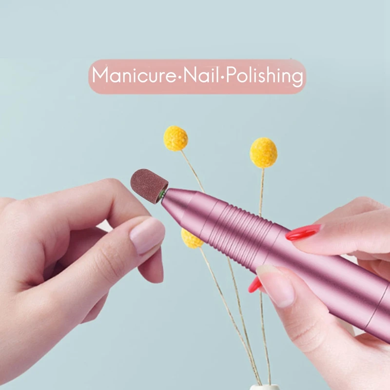 

50Pcs Sanding Bands Block Caps Without Grip 80 120 180 13X19mm Sanding Cap Manicure Pedicure Electric Nail Drill