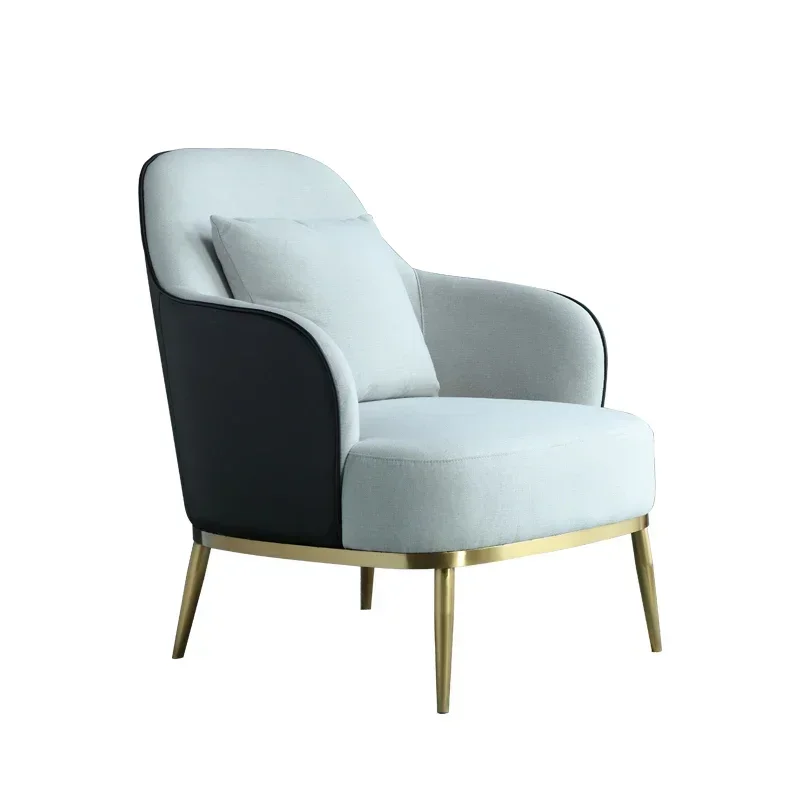 

l Italian modern beige fabric sofa single classic living room furniture single person sofa chair